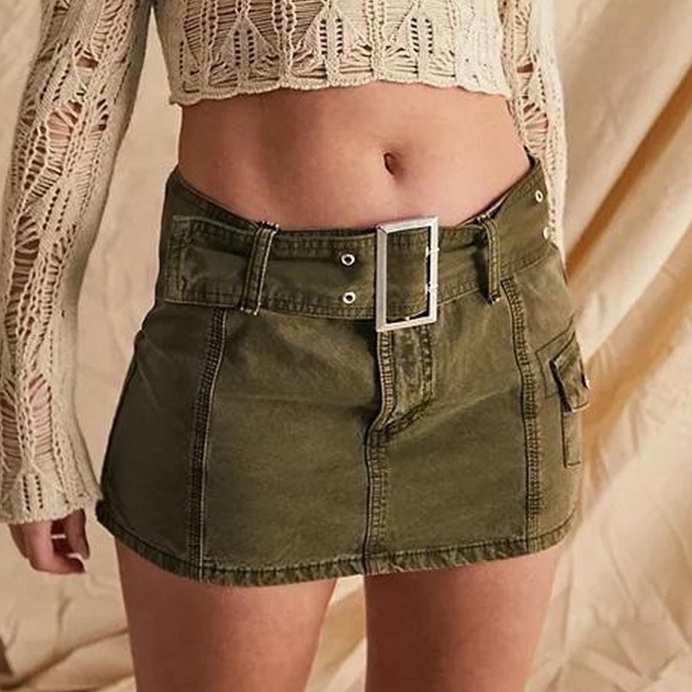 Urban Outfitters Green Cargo Skirt